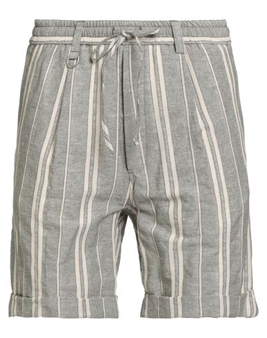 Paolo Pecora Man Shorts & Bermuda Shorts Beige Size 34 Cotton, Linen, Polyester, Elastane In Gray