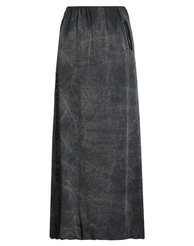 Diesel Woman Maxi Skirt Charcoal Size L Cotton In Black