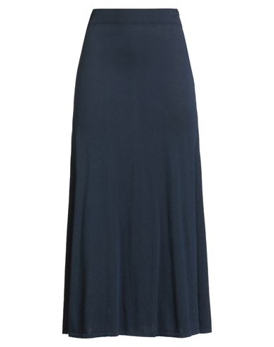 Fedeli Woman Maxi Skirt Navy Size 8 Cotton In Blue