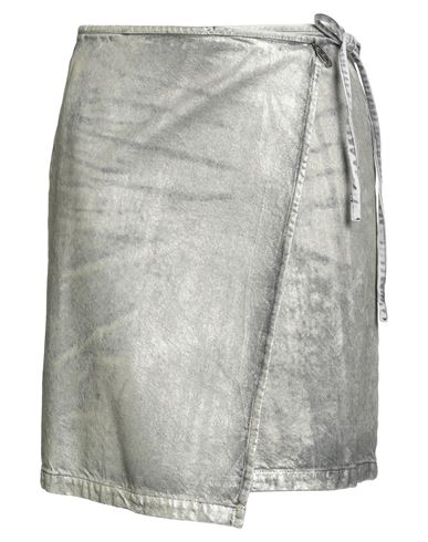 Diesel Woman Denim Skirt Grey Size L Cotton In Gray