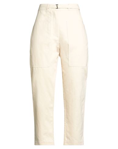 Tela Woman Jeans Ivory Size 6 Cotton, Linen In Neutral