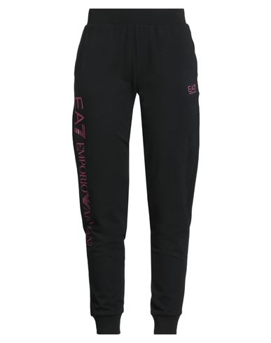Ea7 Woman Pants Black Size M Cotton, Elastane