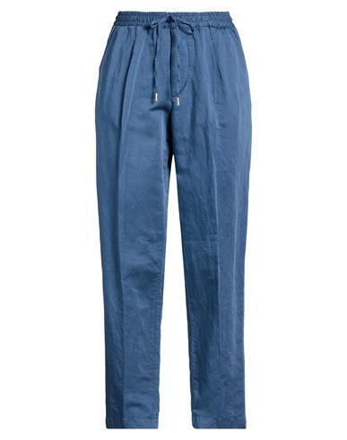 Briglia 1949 Woman Pants Slate Blue Size 4 Linen, Cotton