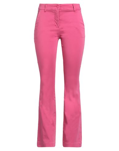 White Wise Woman Pants Fuchsia Size 4 Polyester, Elastic Fibres In Pink