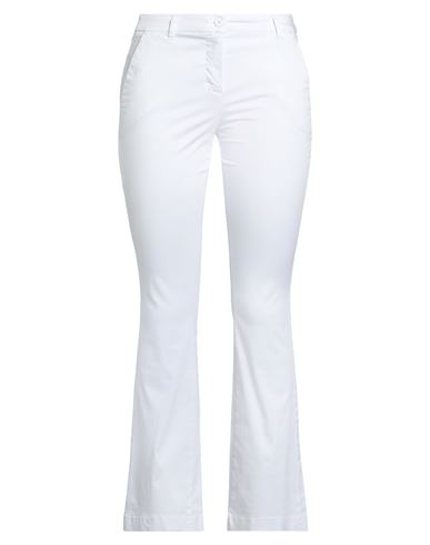 White Wise Woman Pants White Size 6 Polyester, Elastic Fibres