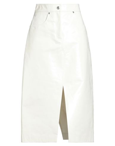 Msgm Woman Midi Skirt Ivory Size 8 Cotton, Polyurethane In White