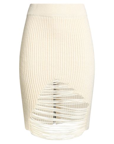 Kimhēkim Kimhekim Woman Midi Skirt Cream Size L Acrylic, Alpaca Wool, Wool In White