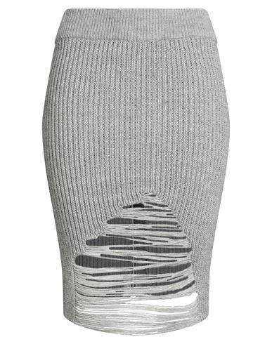 Kimhēkim Kimhekim Woman Midi Skirt Grey Size L Acrylic, Alpaca Wool, Wool In Gray