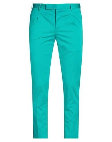 Pt Torino Man Pants Turquoise Size 38 Cotton, Elastane In Blue