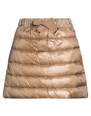 Herno Woman Mini Skirt Camel Size 10 Polyamide In Multi
