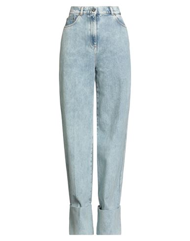 Lanvin Woman Jeans Blue Size 8 Cotton In Gray