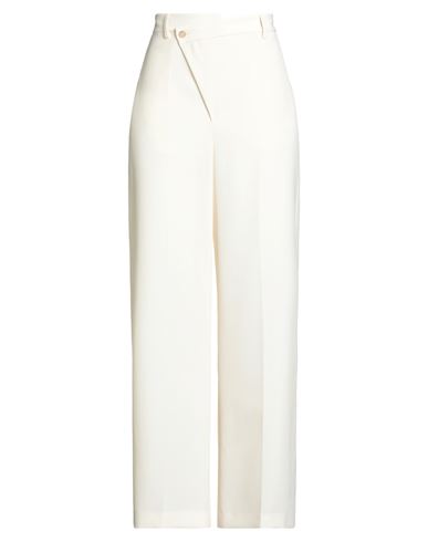 Mm6 Maison Margiela Woman Pants Ivory Size 4 Polyester, Virgin Wool In White
