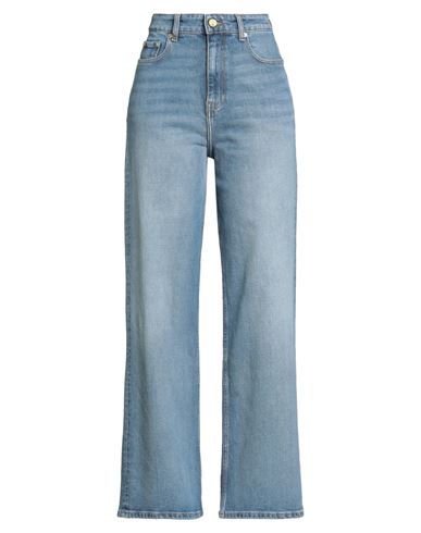 Ganni Woman Jeans Blue Size 30w-32l Organic Cotton, Elastane In Multi
