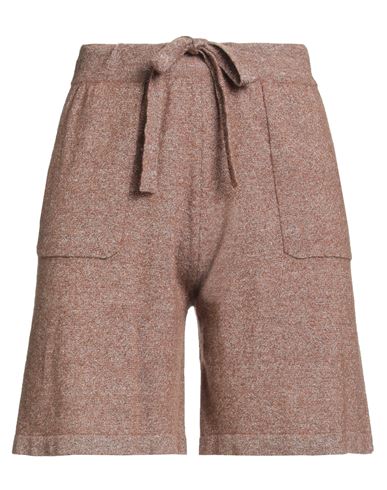 Fedeli Woman Shorts & Bermuda Shorts Brown Size 6 Cashmere, Linen
