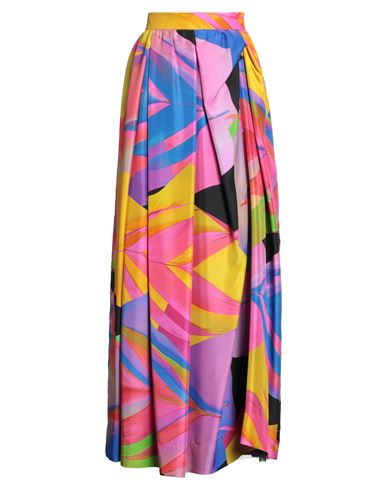 Sara Roka Woman Maxi Skirt Marigold Size 10 Silk In Yellow
