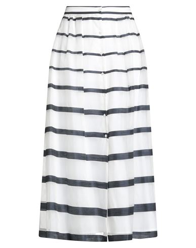 Sara Roka Woman Midi Skirt Ivory Size 8 Silk, Cotton In White