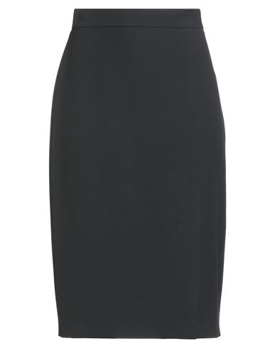 Max Mara Woman Midi Skirt Black Size 10 Virgin Wool, Silk