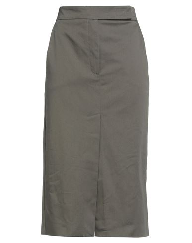 Four Friends Woman Midi Skirt Sage Green Size 12 Cotton, Elastane