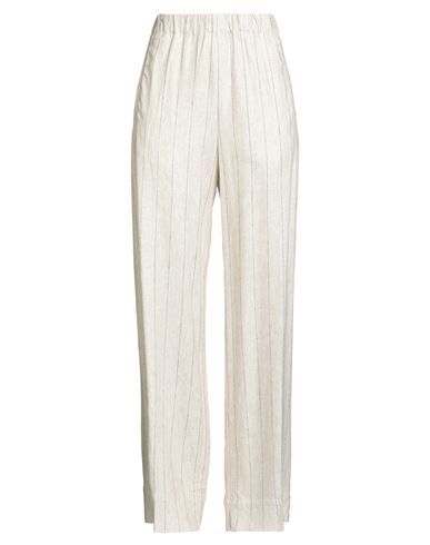 True Avenue Woman Pants Sand Size 28 Viscose, Linen In Pattern