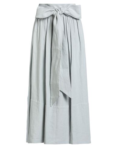 Eleventy Woman Maxi Skirt Light Grey Size 6 Linen In Gray