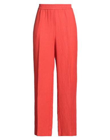 Nude Woman Pants Tomato Red Size 6 Linen, Viscose