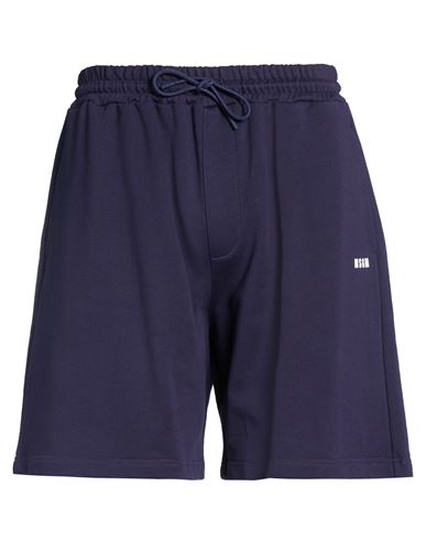 Msgm Man Shorts & Bermuda Shorts Navy Size L Cotton In Purple