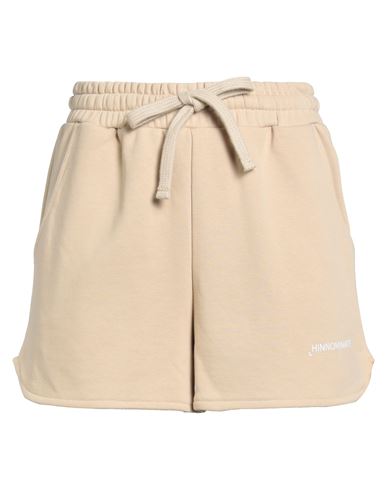Hinnominate Woman Shorts & Bermuda Shorts Sand Size M Cotton, Polyester In Neutral
