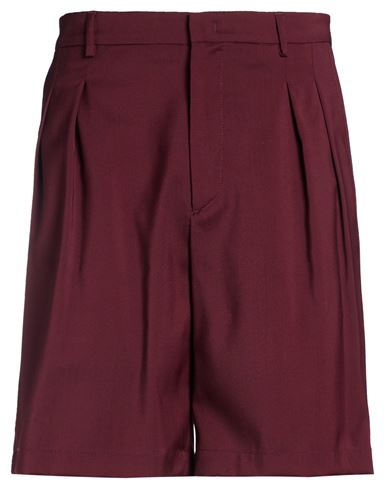 Low Brand Man Shorts & Bermuda Shorts Burgundy Size 34 Virgin Wool In Red