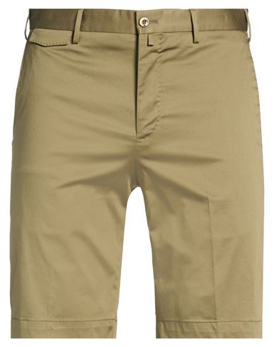 Pt Torino Man Shorts & Bermuda Shorts Military Green Size 36 Cotton, Elastane In Brown