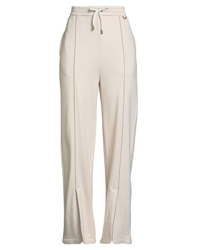 Agnona Woman Pants Beige Size L Cotton, Silk In Neutral