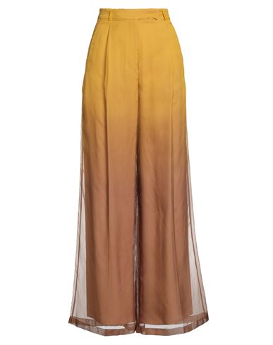 Max Mara Woman Pants Marigold Size 12 Silk In Yellow