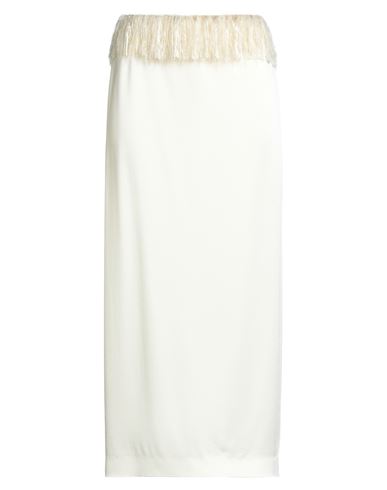 Totême Toteme Woman Midi Skirt Ivory Size 8 Viscose, Acetate In White