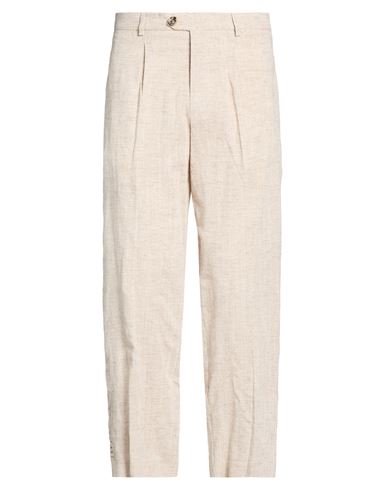 Amaranto Man Pants Sand Size 36 Viscose, Linen, Cotton, Polyester In Neutral