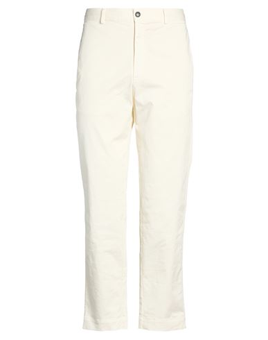 Grifoni Man Pants Ivory Size 36 Cotton, Elastane In White