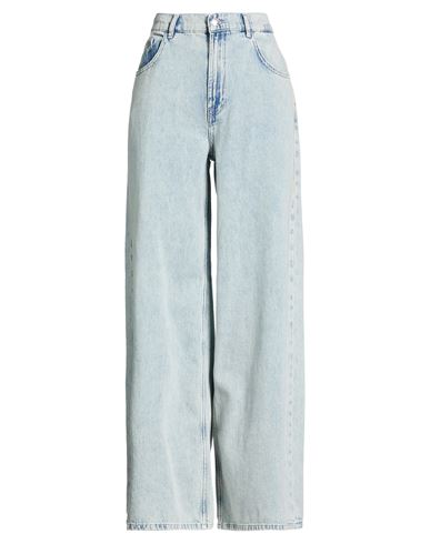 Bsb Woman Jeans Blue Size L Cotton In Blue