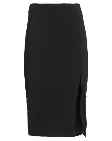 Hanita Woman Midi Skirt Black Size 4 Polyester, Viscose, Elastane In Multi