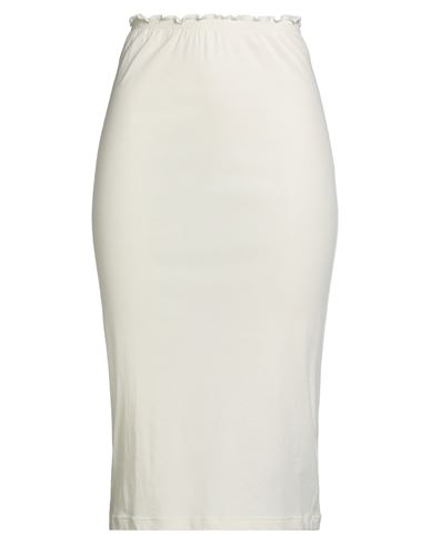 Jil Sander + Woman Midi Skirt Cream Size L Cotton In White