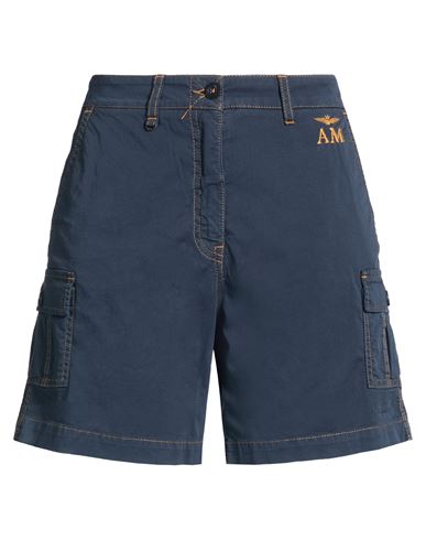 Aeronautica Militare Woman Shorts & Bermuda Shorts Midnight Blue Size 14 Cotton, Elastane