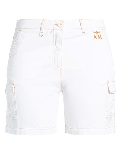 Aeronautica Militare Woman Shorts & Bermuda Shorts White Size 12 Cotton, Elastane