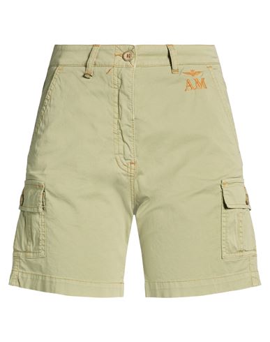 Aeronautica Militare Woman Shorts & Bermuda Shorts Sage Green Size 2 Cotton, Elastane