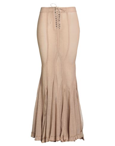 Ludovic De Saint Sernin Woman Maxi Skirt Sand Size M Cotton, Polyester