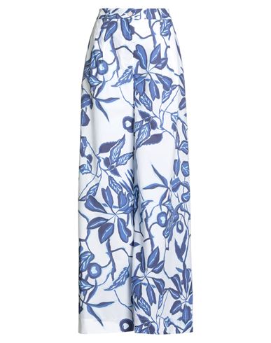 Sara Roka Woman Pants White Size 10 Cotton In Multi