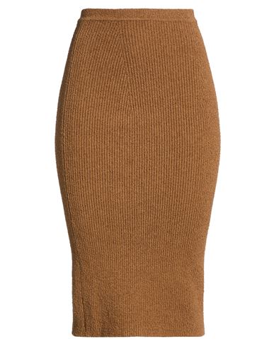Wardrobe.nyc Wardrobe. Nyc Woman Midi Skirt Brown Size L Cotton, Polyamide, Elastane