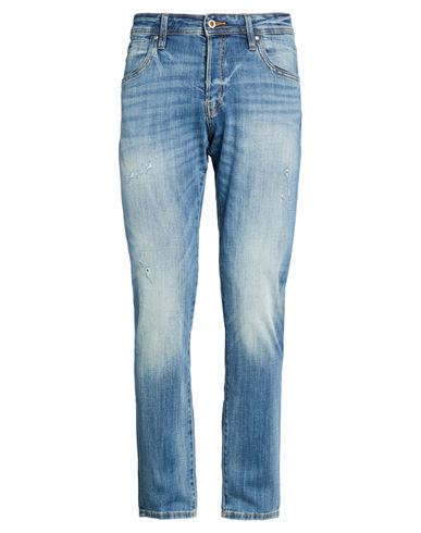 Jack & Jones Man Jeans Blue Size 34w-32l Cotton, Recycled Cotton, Elastane
