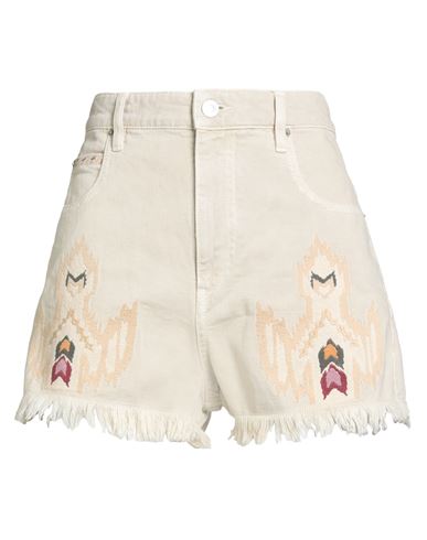 Isabel Marant Étoile Marant Étoile Woman Denim Shorts Beige Size 8 Cotton, Hemp In Neutral