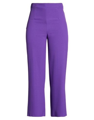 Casting Woman Pants Purple Size 12 Polyester, Elastane