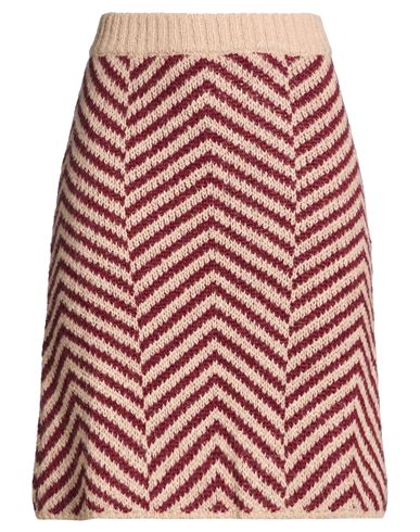 Croche Crochè Woman Midi Skirt Burgundy Size S Acrylic, Mohair Wool, Polyamide In Red