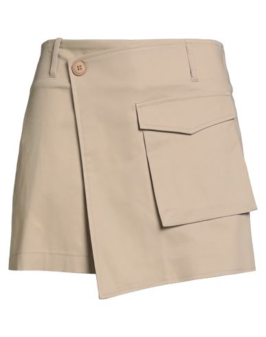 Haveone Woman Shorts & Bermuda Shorts Beige Size M Cotton, Elastane In Brown