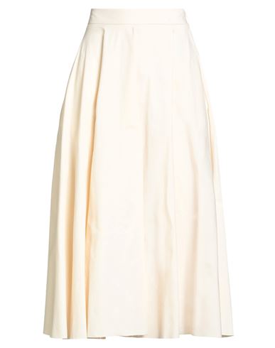 White Sand Woman Midi Skirt Ivory Size 4 Cotton, Nylon In White