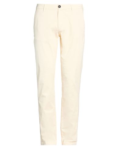 Clark Man Pants Cream Size 34 Cotton, Elastane In Neutral